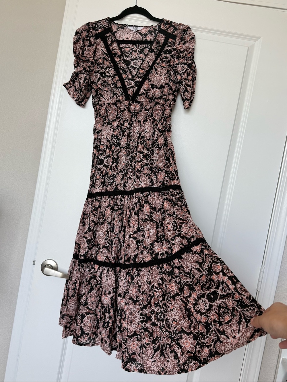 BB Dakota by Steve Madden Whimsigoth 100% Cotton Paisley Midi Dress, Size S